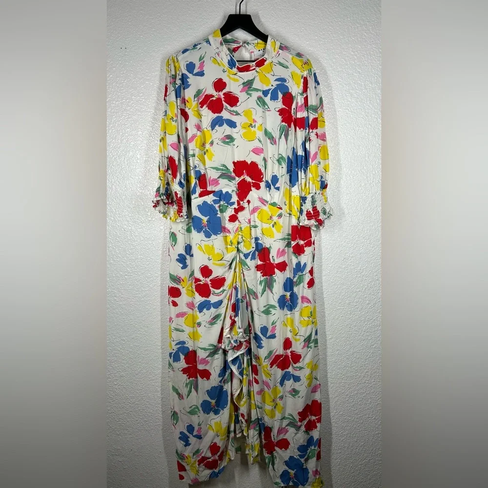 Rixo X Target Floral Mock Neck Cascade Ruffle Dress Maxi 20/22W EUC - Picture 4 of 10